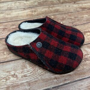 Birkenstock Zermatt Rivet Plaid Red Black Clogs Slip On Shoes EU 31 Kid's 13 US